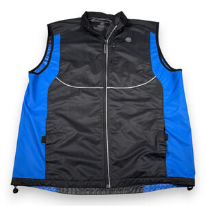 Golds Gym Vest Adult EXTRA LARGE Black Blue Zip Up Workout Running Cycling